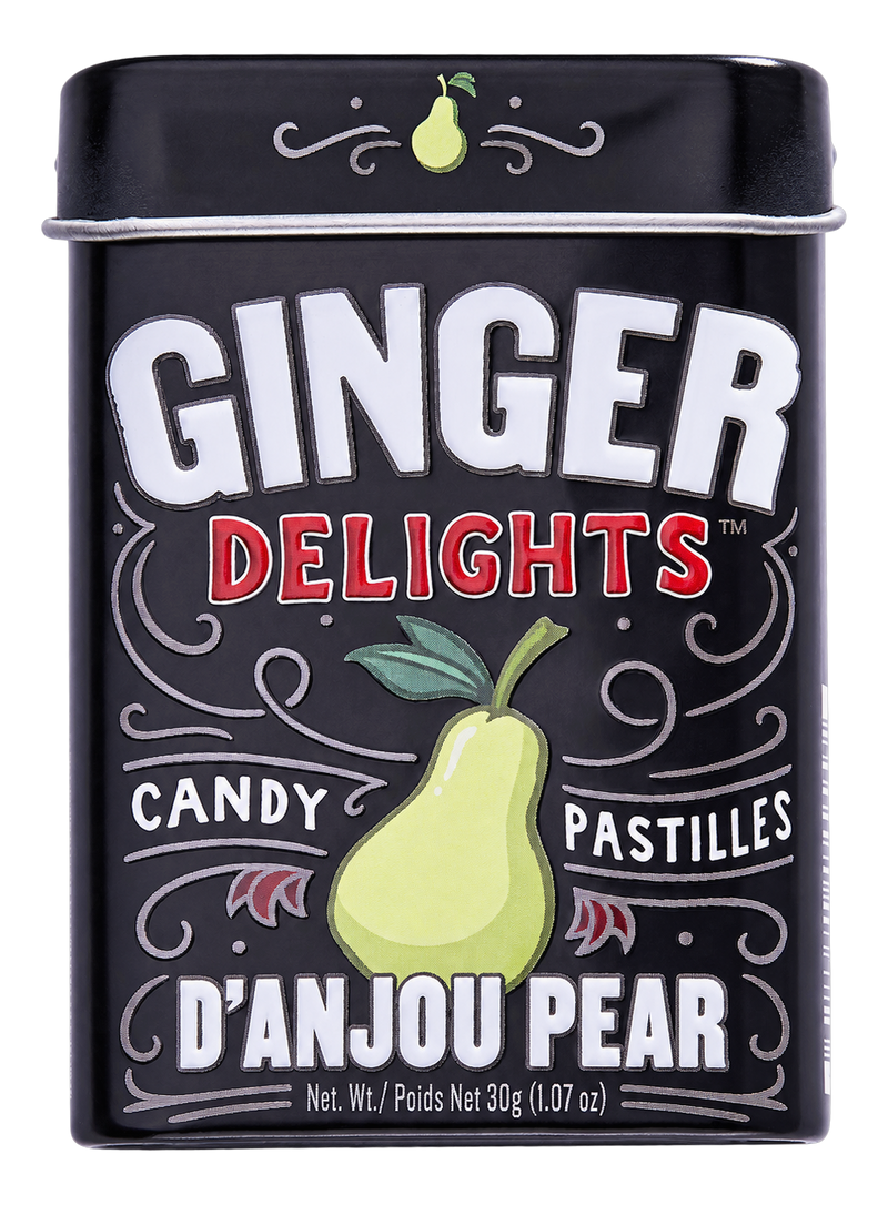 Ginger Delights D'Anjou Pear candy pastilles tin