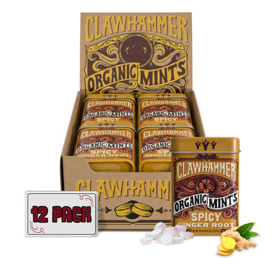 Clawhammer Mints Spicy Ginger Root 12-Pack tray