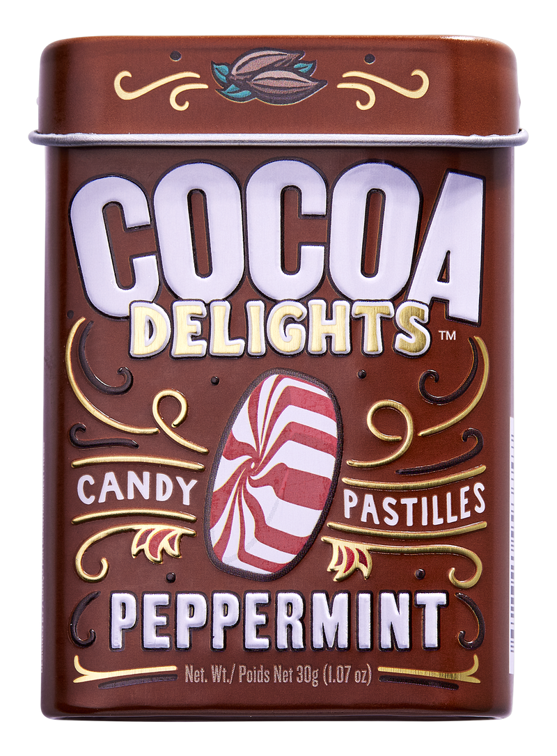 Cocoa Delights Peppermint candy pastilles tin