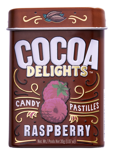 Cocoa Delights Raspberry candy pastilles tin