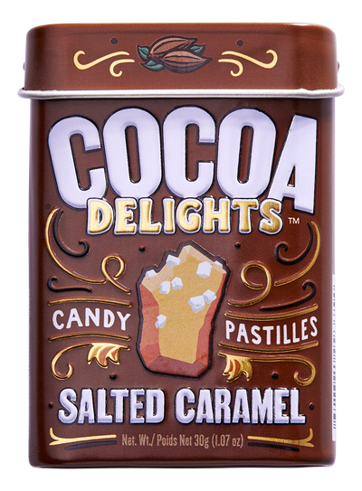 Cocoa Delights Salted Caramel candy pastilles tin