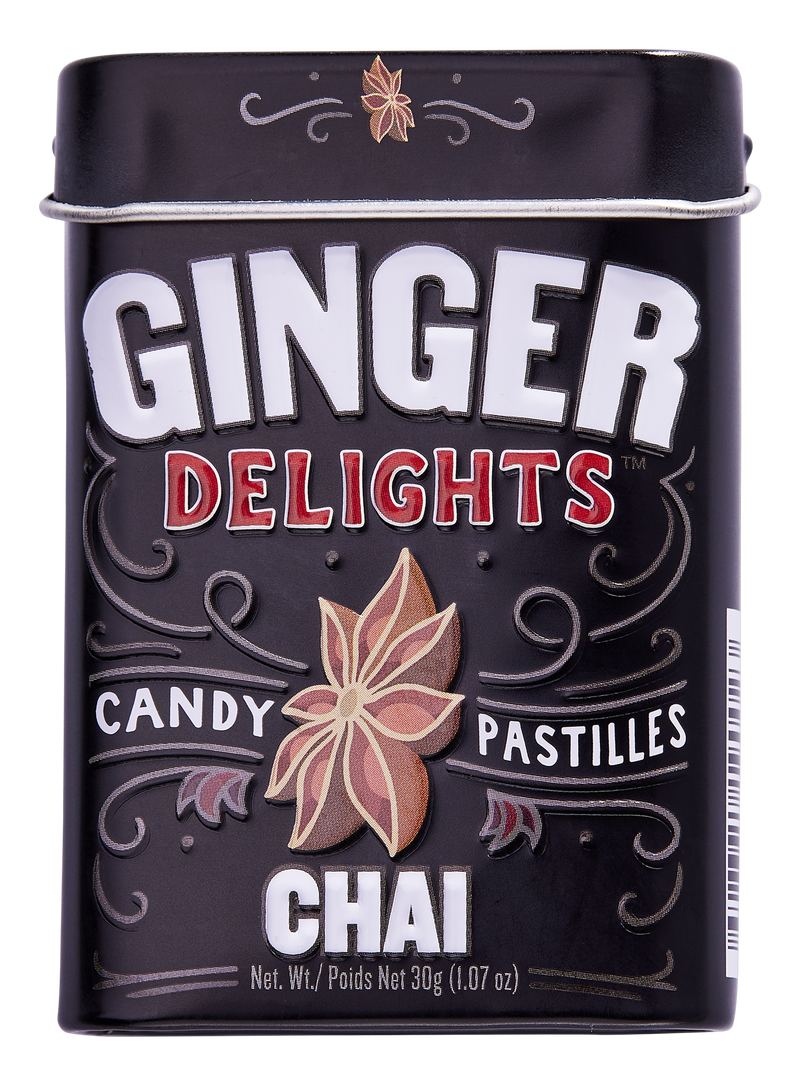 Ginger Delights Spicy Chai candy pastilles tin