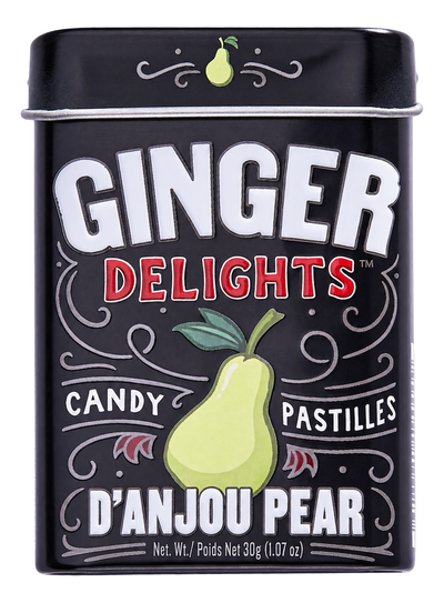 Ginger Delights D'Anjou Pear candy pastilles tin