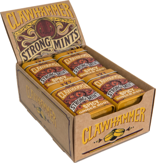 Clawhammer Mints Spicy Ginger Root 12-Pack tray