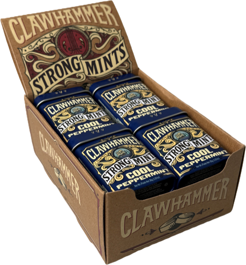 Clawhammer Mints Strong Peppermint 12-Pack tray