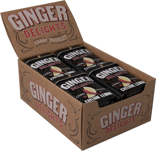 Ginger Delights Cayenne Lemon 12-Pack tray