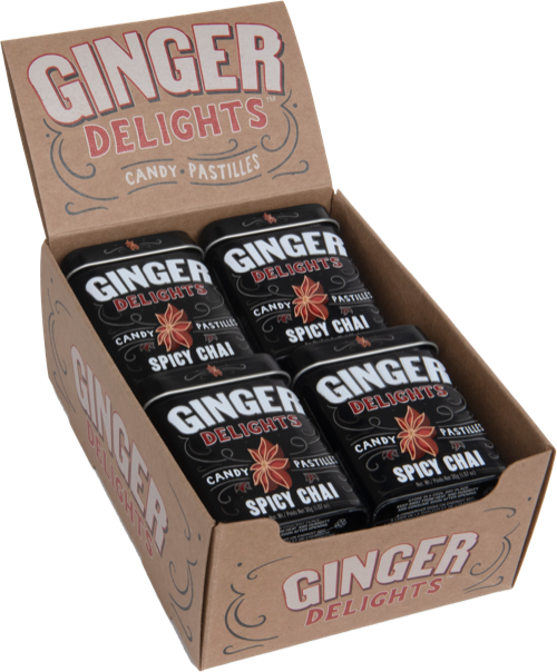 Ginger Delights Spicy Chai 12-Pack tray